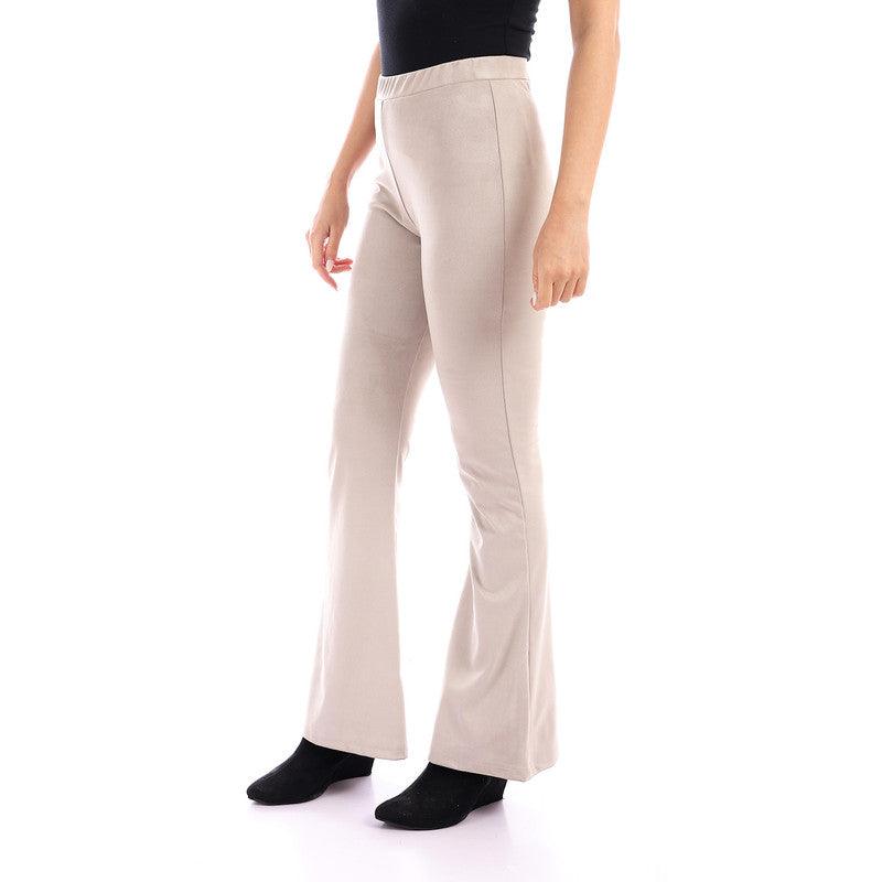 Suede Flare Slip On Pants