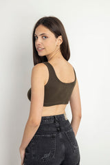 Square Neck Cropped Tank Top