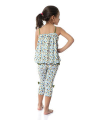 Girls Pineapple Spaghetti Sleeves Pajama Set